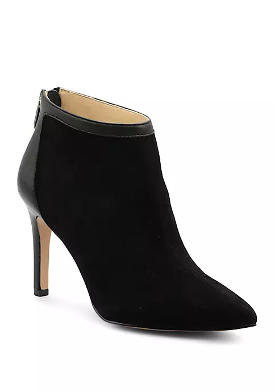 ADRIENNE VITTADINI Women's •Nyla• Ankle Bootie. 6M Black Suede Leather.